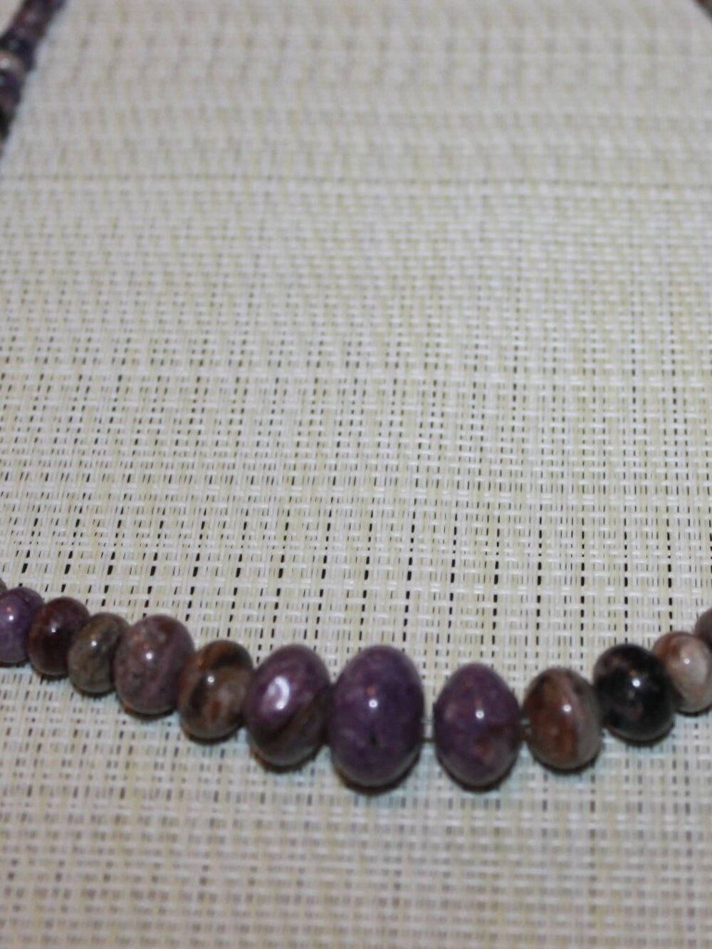 Mine Finds by Jay King graduated purple charoite gemstone bead necklace.
